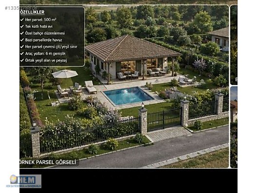 ÇUBUK YAZIR da 14000m2 yol cepheli Tek tapu hoby bahcelerine